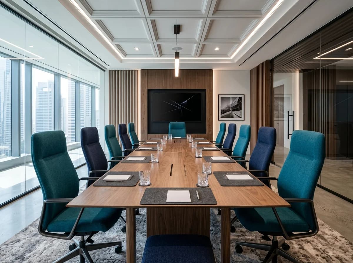 Corporate office furnished with Durafab upholstery